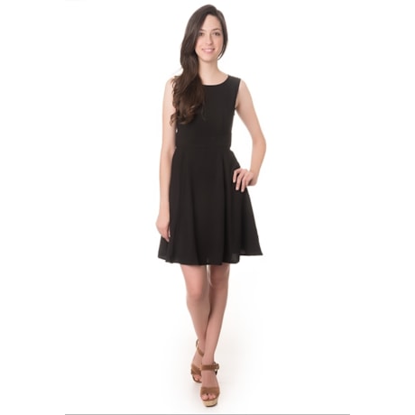 CAPITOLLIUM - VESTIDO CREPE EVASE - PRETO CAPITOLLIUM - VESTIDO CREPE EVASE - PRETO