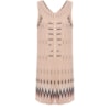 CAPITOLLIUM - VESTIDO CURTO BORDADO ZIG ZAG - BEGE