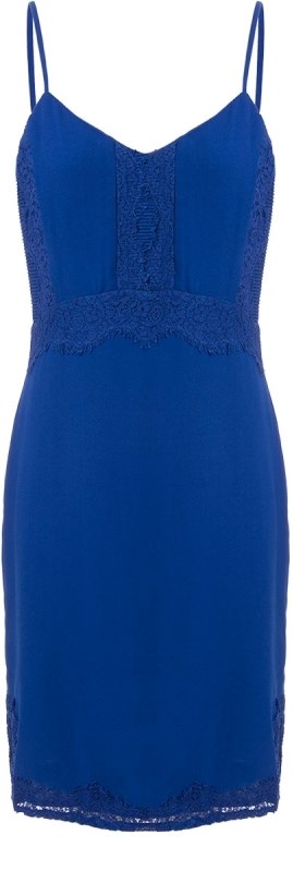 vestido azul royal curto simples