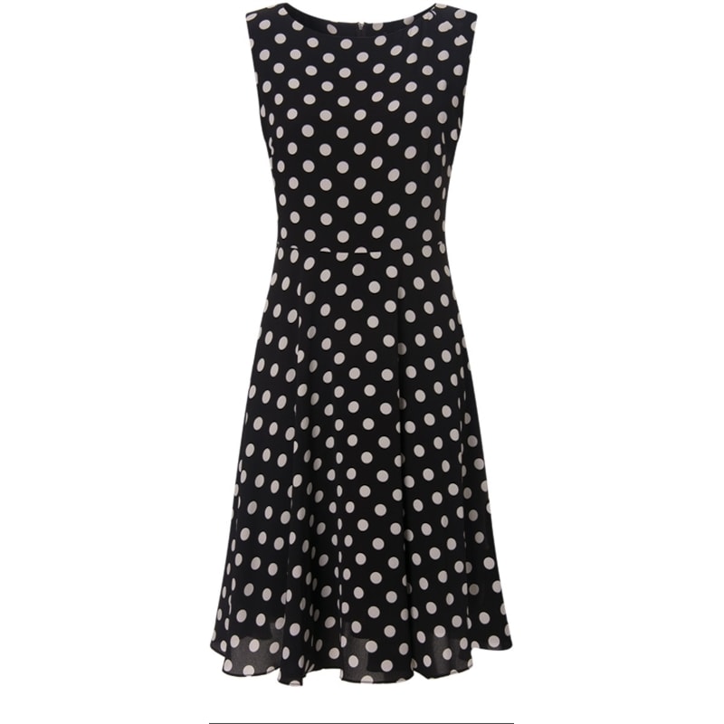 CAPITOLLIUM - VESTIDO CURTO CREPE POÁ EVASÊ S/M - P&B