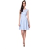 CAPITOLLIUM - VESTIDO CURTO CREPE RECORTES DECOTE - AZUL CLARO