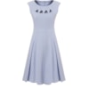 CAPITOLLIUM - VESTIDO CURTO CREPE RECORTES DECOTE - AZUL CLARO