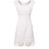 CAPITOLLIUM - VESTIDO CURTO FAIXAS GUIPURE COSTAS LISA - BRANCO