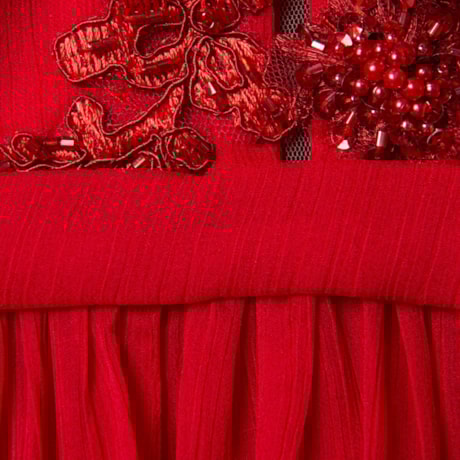 CAPITOLLIUM - VESTIDO DE FESTA LONGO CHIFFON GUIPURE BORDADO DECOTE ISABELA - VERMELHO CAPITOLLIUM - VESTIDO DE FESTA LONGO CHIFFON GUIPURE BORDADO DECOTE ISABELA - VERMELHO
