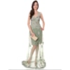 CAPITOLLIUM - VESTIDO DE FESTA  LONGO TULE BORDADO FLOR - VERDE
