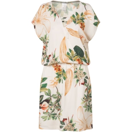CAPITOLLIUM - VESTIDO ESTAMPA FLORAL DECOTE V DETALHE TIRAS - CRU