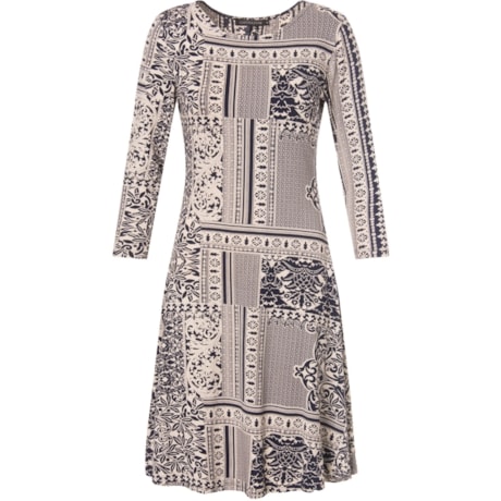 CAPITOLLIUM - VESTIDO ESTAMPADO EVASÊ MANGA 3/4 - ARABESCO CAPITOLLIUM - VESTIDO ESTAMPADO EVASÊ MANGA 3/4 - ARABESCO