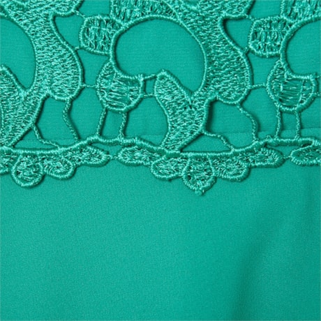 CAPITOLLIUM - VESTIDO LONGO CORPO GUIPURE M/C PLUS - VERDE