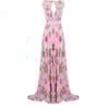 CAPITOLLIUM - VESTIDO LONGO FLORAL DETALHE GUIPURE DECOTE E COSTAS - ROSA