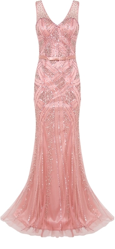 vestido de cetim com tule bordado