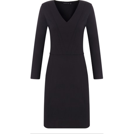 CAPITOLLIUM - VESTIDO M/L DECOTE V C/ RECORTES - PRETO CAPITOLLIUM - VESTIDO M/L DECOTE V C/ RECORTES - PRETO