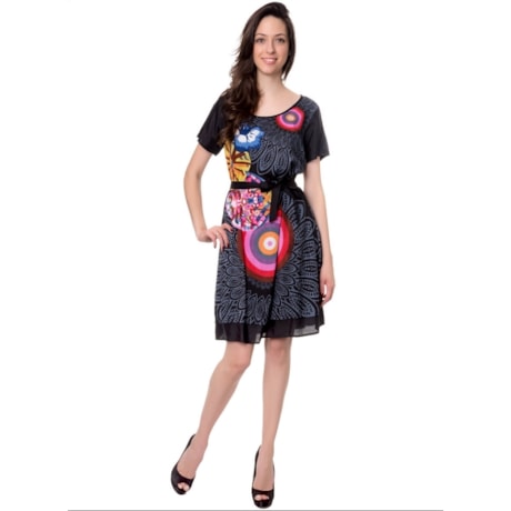 CAPITOLLIUM - VESTIDO MANDALA COM HIBISCO RECORTE BRARRADO - PRETO CAPITOLLIUM - VESTIDO MANDALA COM HIBISCO RECORTE BRARRADO - PRETO