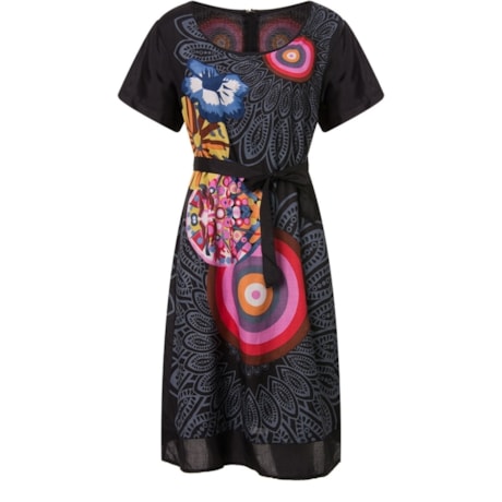 CAPITOLLIUM - VESTIDO MANDALA COM HIBISCO RECORTE BRARRADO - PRETO CAPITOLLIUM - VESTIDO MANDALA COM HIBISCO RECORTE BRARRADO - PRETO