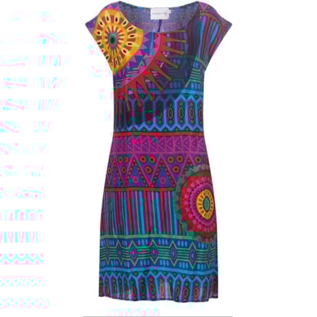 CAPITOLLIUM - VESTIDO MANDALA ÉTNICO - AZUL