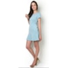 CAPITOLLIUM - VESTIDO MOLETOM JAQUARD M/C - AZUL