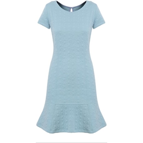 CAPITOLLIUM - VESTIDO MOLETOM JAQUARD M/C - AZUL