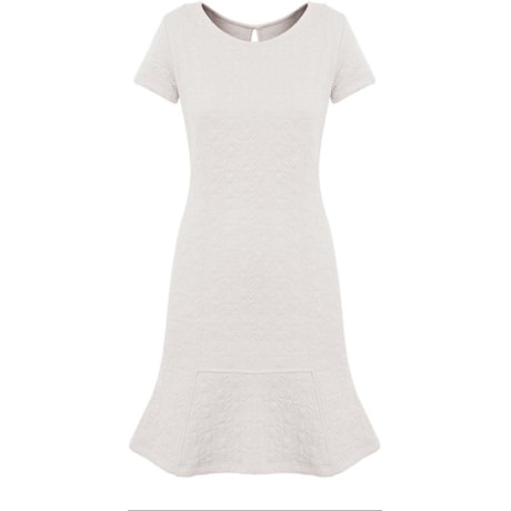 CAPITOLLIUM - VESTIDO MOLETOM JAQUARD M/C - OFF WHITE