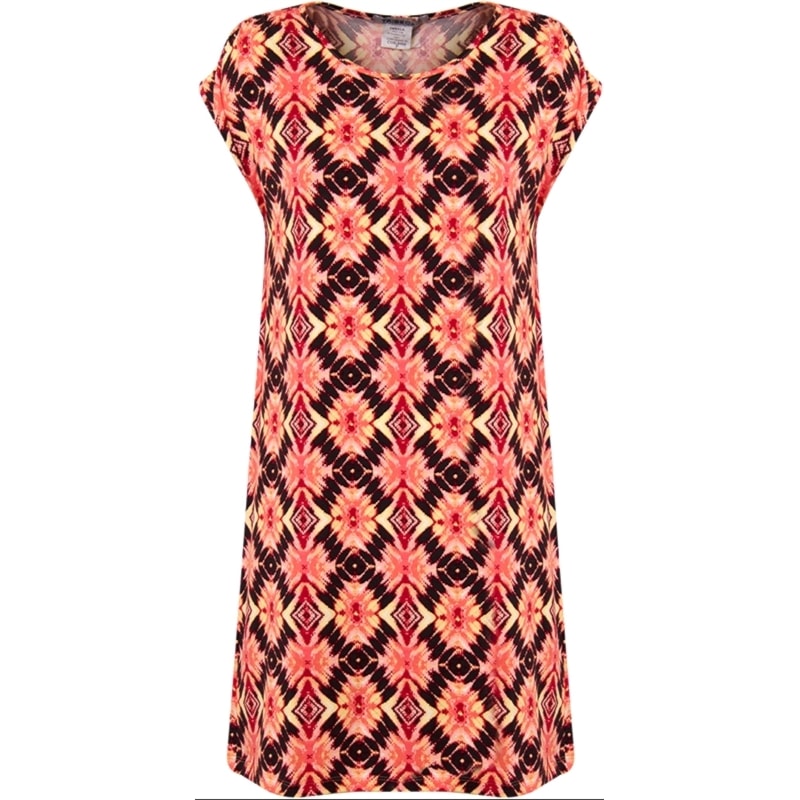 CAPITOLLIUM - VESTIDO T-SHIRT MALHA ETNICO - LARANJA
