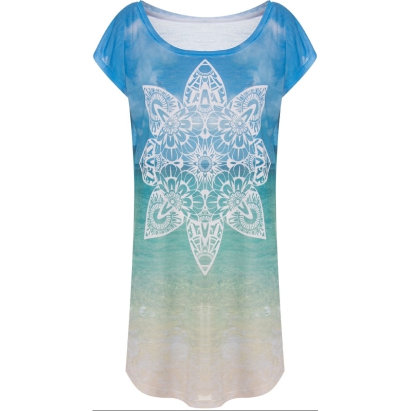 CAPITOLLIUM - VESTIDO T-SHIRT MANDALA DEGRADÊ - AZUL