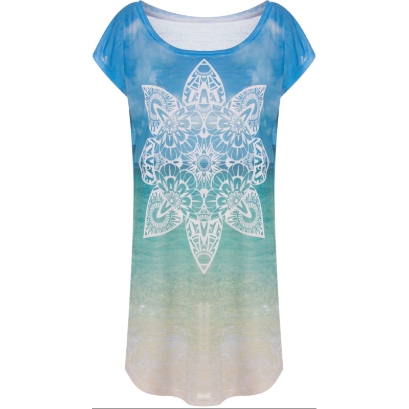 CAPITOLLIUM - VESTIDO T-SHIRT MANDALA DEGRADÊ - AZUL