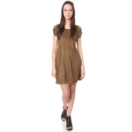 CAPITOLLIUM VESTIDO T-SHIRT SUEDE LISO TIRAS OMBROS - FENDI