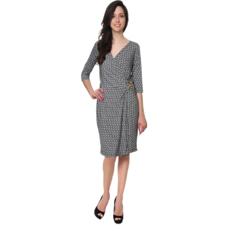 CAPITOLLIUM - VESTIDO TRAMPASSADO FIVELA METAL - P&B