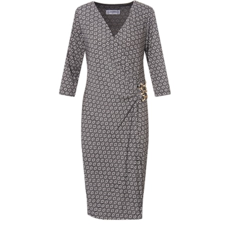 CAPITOLLIUM - VESTIDO TRAMPASSADO FIVELA METAL - P&B