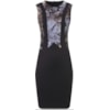 CAPITOLLIUM - VESTIDO TUBO COM RECORTES ESTAMPADO - PRETO