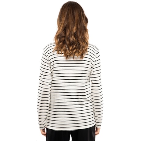 CARDIGAN DE MALHA  WALK TREND LISTRADO ALONGADO - P&B CARDIGAN DE MALHA  WALK TREND LISTRADO ALONGADO - P&B