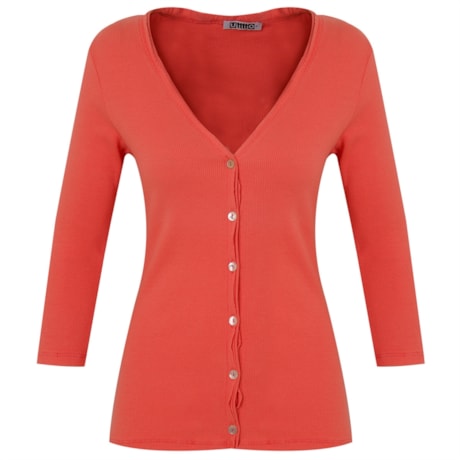 CARDIGAN TINTURADO DET.SILICONE - LARANJA