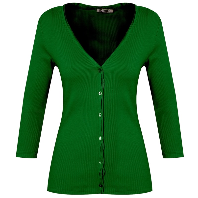 CARDIGAN TINTURADO DET.SILICONE - VERDE