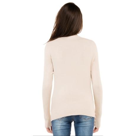 CARDIGAN TRICOT BÁSICO PUCCINI DECOTE V - BEGE CARDIGAN TRICOT BÁSICO PUCCINI DECOTE V - BEGE
