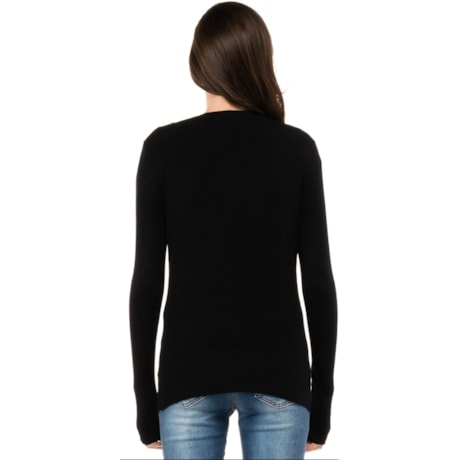 CARDIGAN TRICOT BÁSICO PUCCINI DECOTE V - PRETO CARDIGAN TRICOT BÁSICO PUCCINI DECOTE V - PRETO