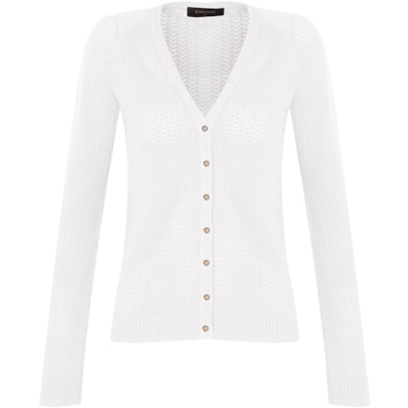 CARDIGAN TRICOT VAZADO BEAUTÉ - BRANCO