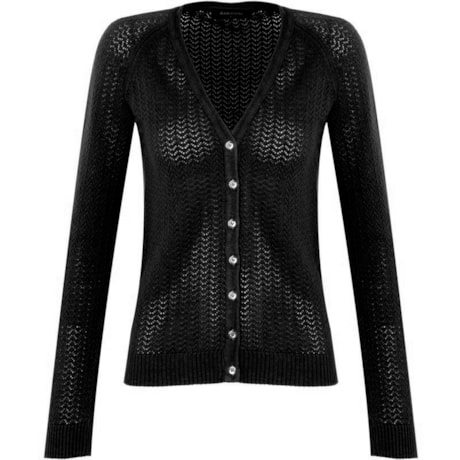 CARDIGAN TRICOT VAZADO BEAUTÉ - PRETO