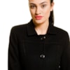 CASACO 3/4 DETALHE PESPONTO GOLA ESPORTE  - PELETERIA CORDEIRO - PRETO CASACO 3/4 DETALHE PESPONTO GOLA ESPORTE  - PELETERIA CORDEIRO - PRETO