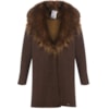 CASACO AMBICIONE TRICOT GOLA PELE FAKE - MARROM CASACO AMBICIONE TRICOT GOLA PELE FAKE - MARROM