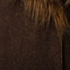 CASACO AMBICIONE TRICOT GOLA PELE FAKE - MARROM CASACO AMBICIONE TRICOT GOLA PELE FAKE - MARROM