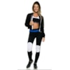 CASACO CROPPED WALK TRENDY  COM CAPUZ WT MANGA LONGA - PRETO