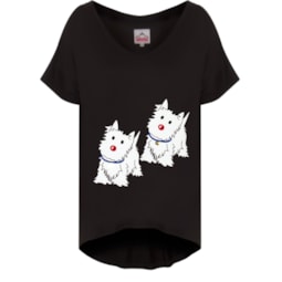 CHARI - BLUSA MALHA CACHORRO IG M/C - PRETO