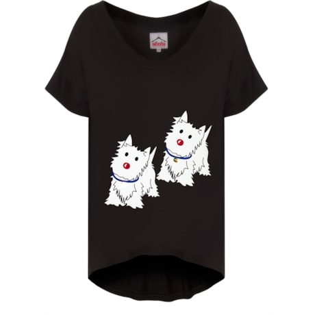 CHARI - BLUSA MALHA CACHORRO IG M/C - PRETO CHARI - BLUSA MALHA CACHORRO IG M/C - PRETO