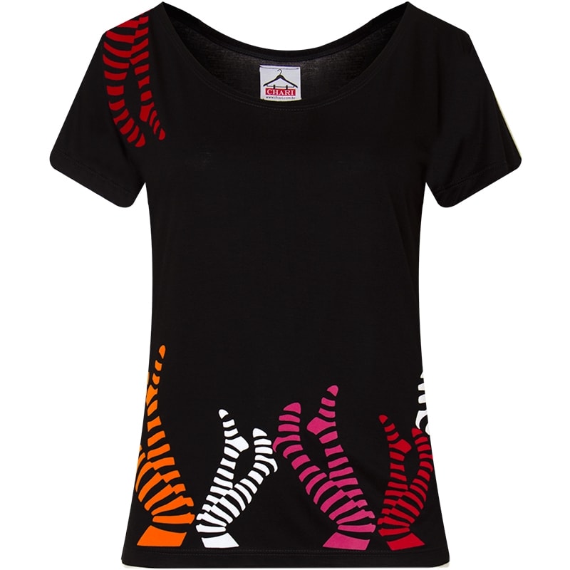 CHARI - BLUSA MALHA DEC. REDONDO SILK PERNAS - PRETO CHARI - BLUSA MALHA DEC. REDONDO SILK PERNAS - PRETO