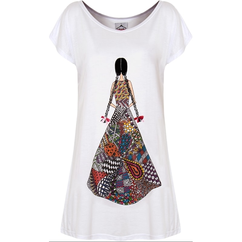 CHARI - BLUSA MALHA LONGA SILK MENINA TRANÇA - BRANCO CHARI - BLUSA MALHA LONGA SILK MENINA TRANÇA - BRANCO