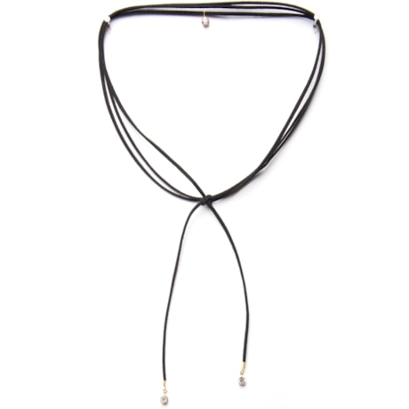 CHOKER MARCIELLI RODRIGUES DE COURO - PRETO