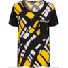 CHOLET - BLUSA CREPE XADREZ DIAGONAL - AMARELO