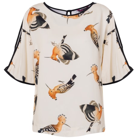 CHOLET - BLUSA CROPPED DE VISC. ESTAMPADA C/ VIES - ESTAMPADO CHOLET - BLUSA CROPPED DE VISC. ESTAMPADA C/ VIES - ESTAMPADO