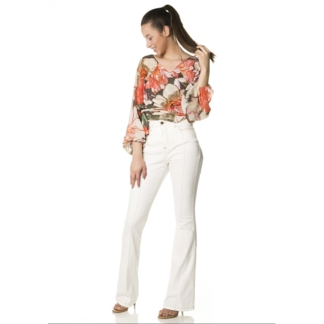 CHOLET - BLUSA CROPPED ESTAMPADA NÓ FRONTAL MAXI MANGA - LARANJA CHOLET - BLUSA CROPPED ESTAMPADA NÓ FRONTAL MAXI MANGA - LARANJA