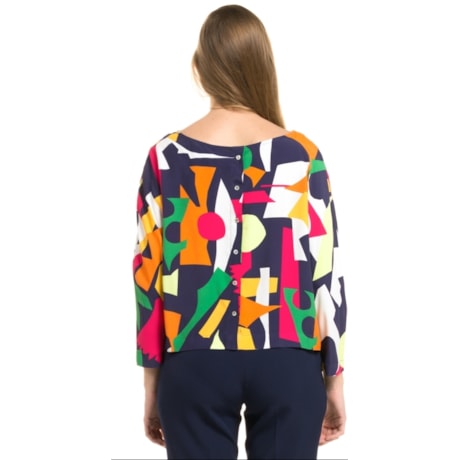 CHOLET - BLUSA CROPPED RAGLÃ AMPLA ESTAMPA ABSTRACT - OFF WHITE CHOLET - BLUSA CROPPED RAGLÃ AMPLA ESTAMPA ABSTRACT - OFF WHITE