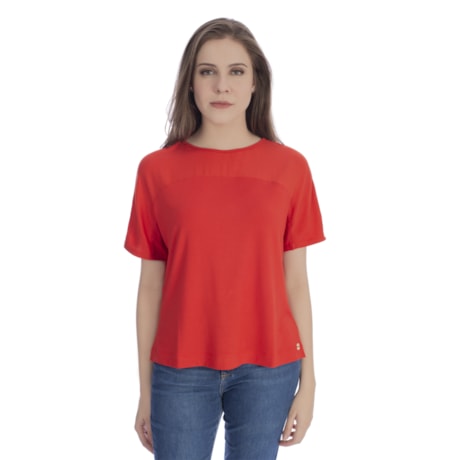 CHOLET - Blusa de malha de crepe ampla com recorte