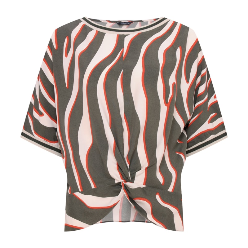 CHOLET - BLUSA EST. ZEBRA DETALHE TORCIDO - ESTAMPADO CHOLET - BLUSA EST. ZEBRA DETALHE TORCIDO - ESTAMPADO